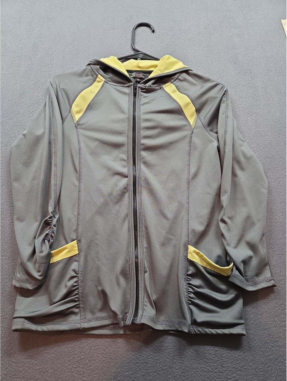 women's gray zip up hooded windbreaker by Vo Jeans size M